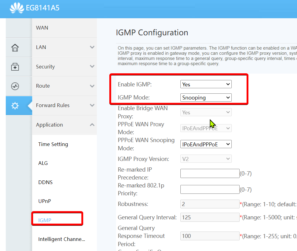 Nombre:  10. Configurar IGMP Snooping en la ONT.png
Visitas: 797
Tamao: 69.9 KB