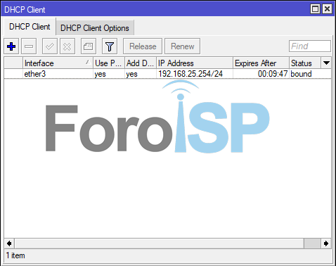 Nombre:  dhcp cliente mikrotik.png
Visitas: 2998
Tamao: 15.0 KB