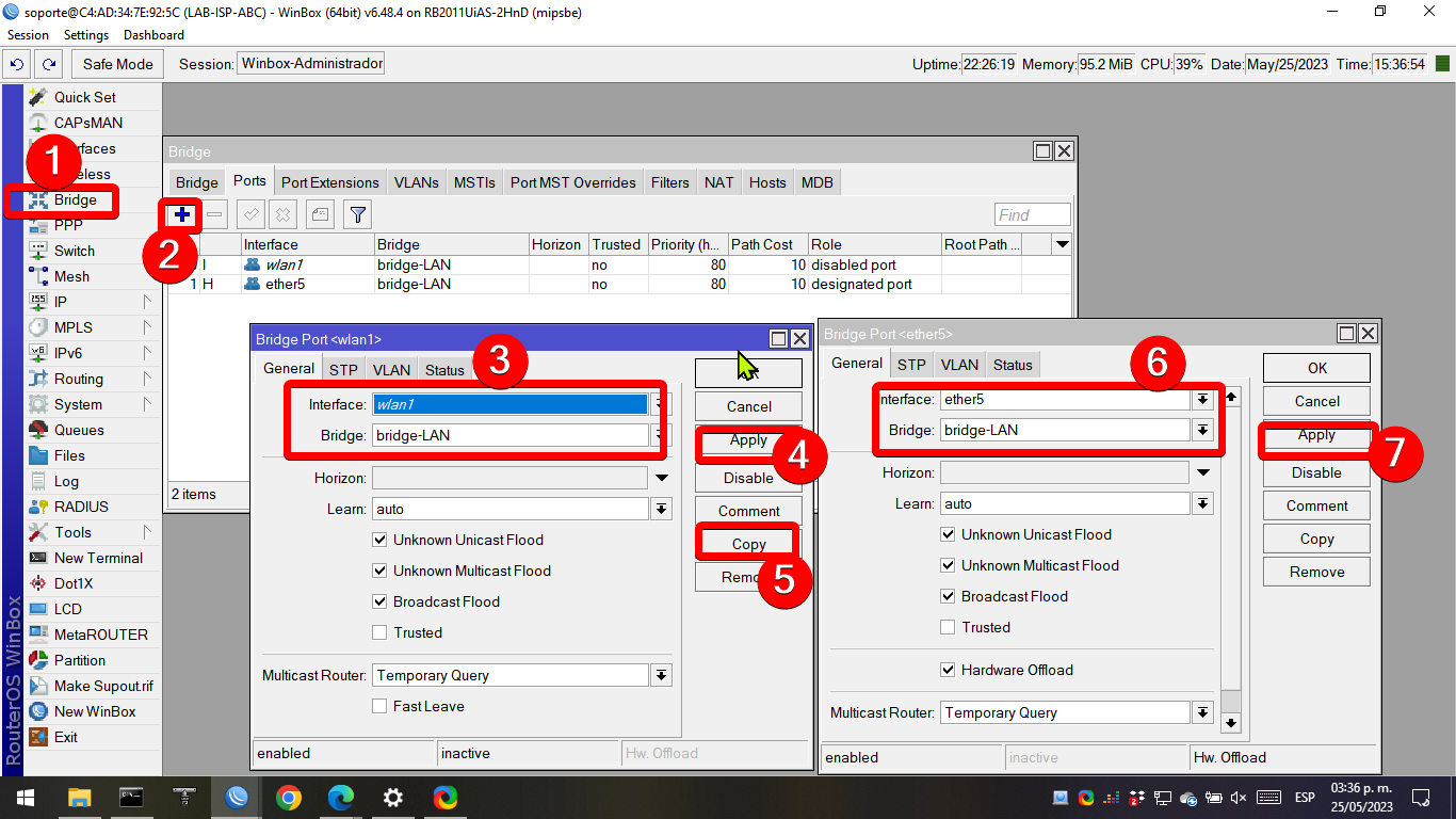 Nombre:  1.1 Agregar interfaces al bridge.png
Visitas: 1078
Tamao: 174.9 KB