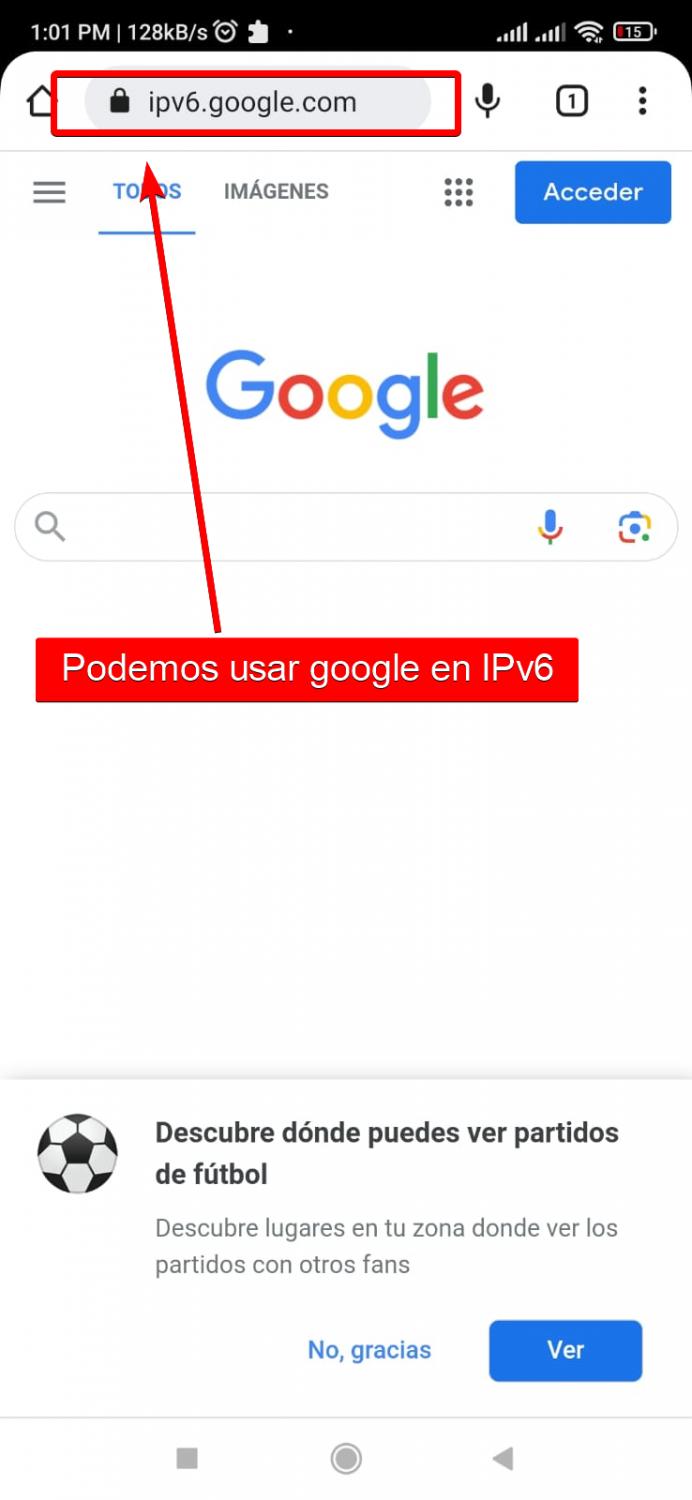 Nombre: 3.3 Probar conectividad Navegacion-ipv6.jpg
Visitas: 1692
Tamaño: 67.4 KB